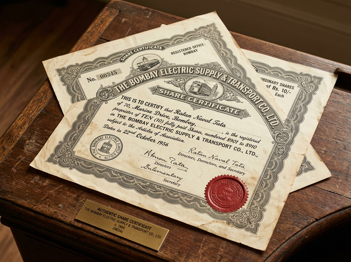 Archival Exhibit 02 — Vintage Indian Securities & Physical Share Certificate